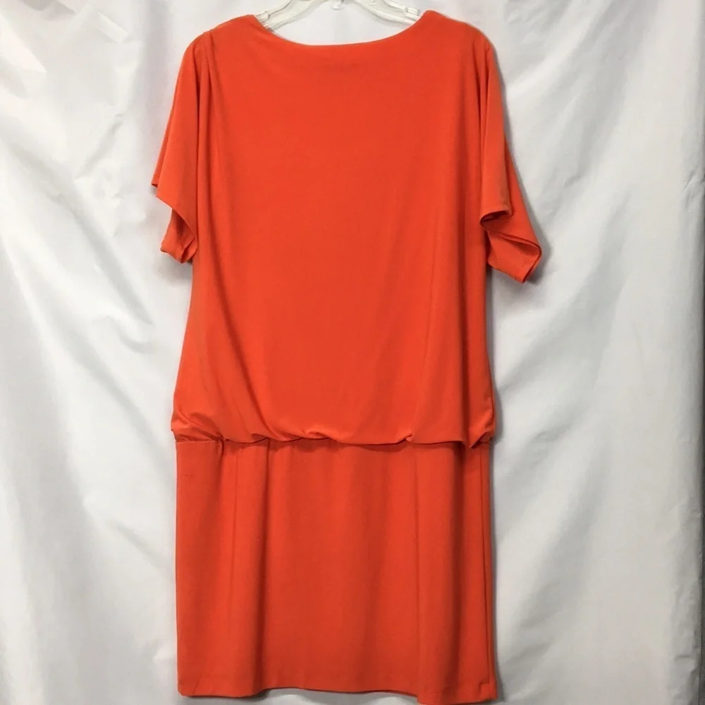 Ronni Nicole Women’s Orange Blouson Dress Size 12 Like-NEW